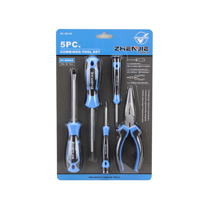 Jeu de 5 pinces à tournevis CRV à fente et Phillips