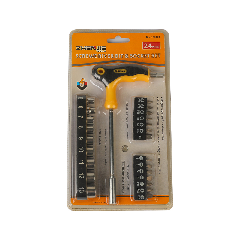 Jeu d'embouts Torx Pozidriv CRV Phillips fendus à poignée en T, 24 pièces
