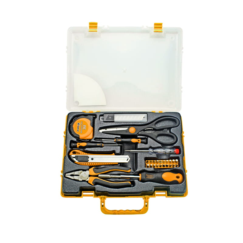 Ensemble d'outils combinés d'emballage en boîte en plastique 39 pièces