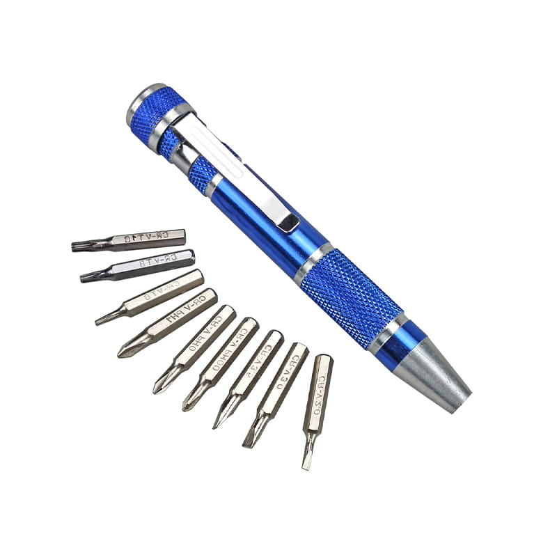 Jeu d'embouts de tournevis de poche en aluminium 9 en 1